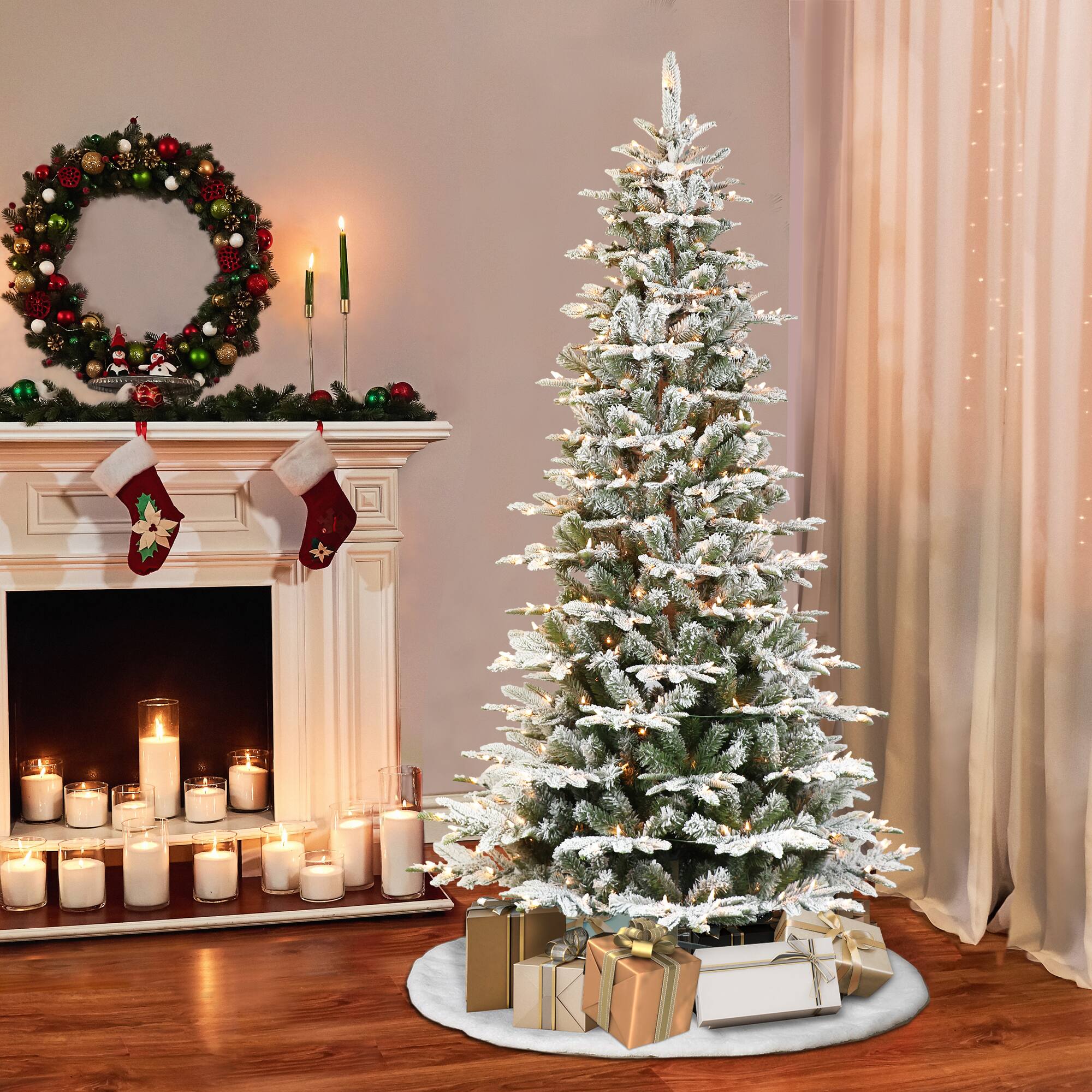 6.5ft. Pre-Lit Aspen Fir Artificial Christmas Tree, Clear Lights